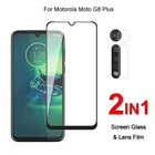 Полное покрытие стекло для Motorola Moto G8 Plus Защитная пленка для экрана закаленное стекло взрывозащищенное и пленка для объектива камеры