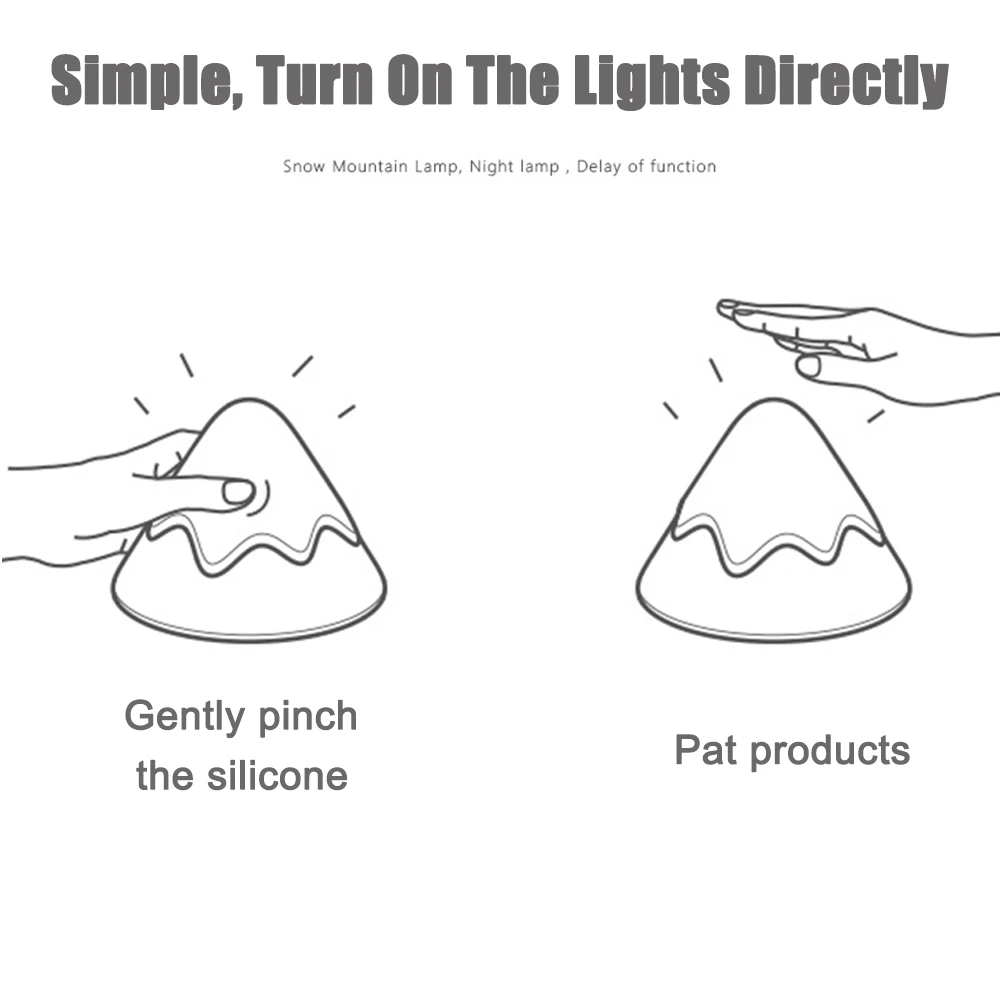 

Snow Mountain Lamp Creative Bedroom Bedside Voice Control LED Charging Atmosphere Light Adjustable Eye Protection Night Light