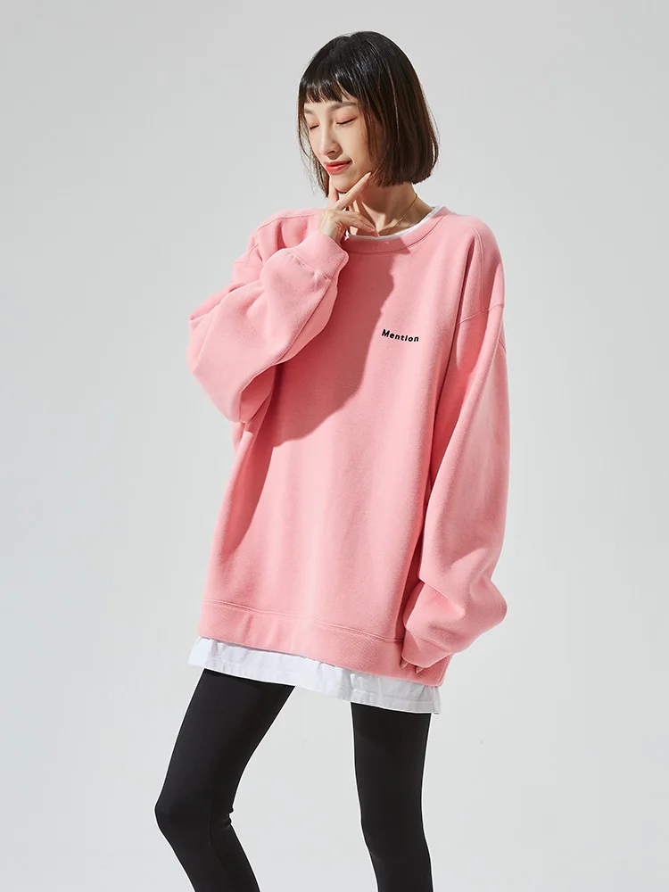 

Brushed Hoody Women's New Autumn and Winter Design Sense Niche Korean Style Early Autumn Top Lazy Fake Two Pieces