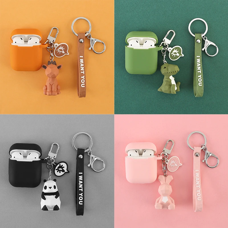 Силиконовый чехол с геометрическим рисунком животных для Apple Airpods аксессуары