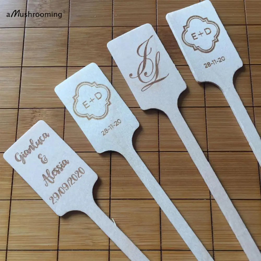 Рустикальное свадебное название коктейльные мешалки на заказ выгравированный