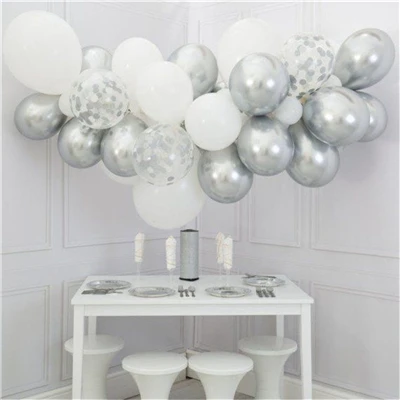 30pcs Mixed White Chrome Gold Confetti Balloons Birthday Party Decoration Kids Adult Air Ball Graduation Party Globos Balloons