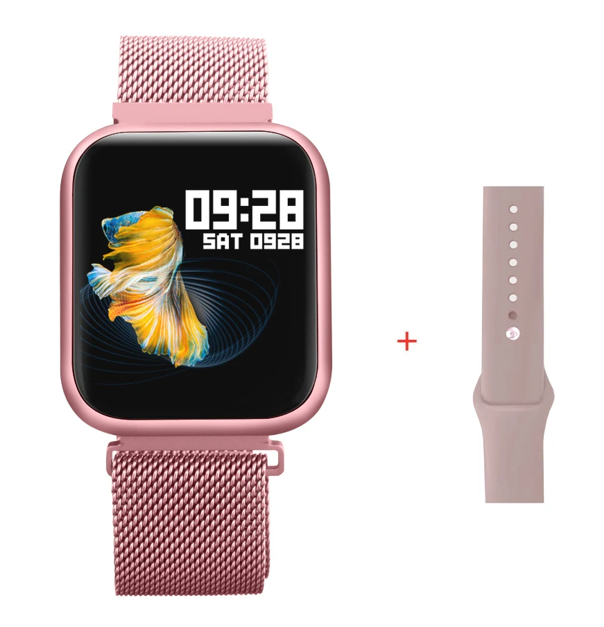 P80 Pink P80 Смарт-часы с сенсорным экраном IP68 Водонепроницаемые Смарт-часы для мужчин монитор сердечного ритма фитнес-браслет для женщин для Iphone PK Q9 P70 - Цвет: P80 Pink