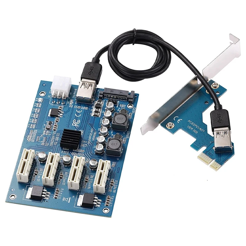 Pci-E 1X To 4-Port Pci Express слот адаптер карта Usb3.0 преобразователь Расширенный M2