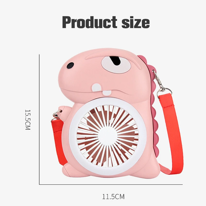 

1Pc New USB Electric Fan 500mAh Rechargeable Cartoon Compact Portable Student And Children Handheld Mini Mute LED Lighting Fan