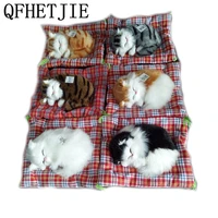 qfhetjie 100 new plush sleeping kitten car interior accessories for car dashboard living room bedroom decoration accessories