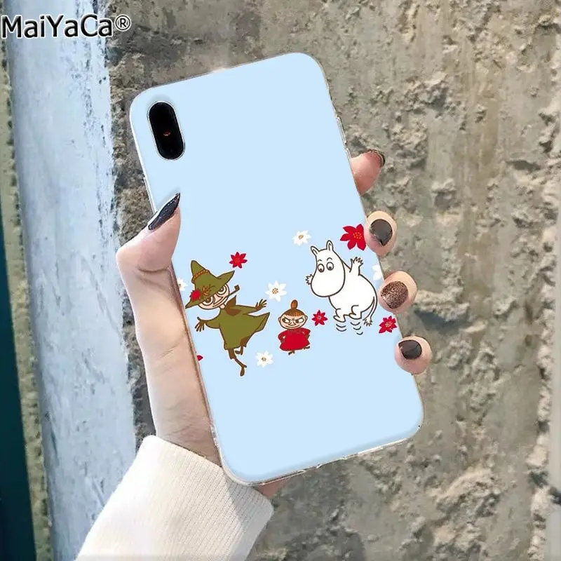 MaiYaCa Бегемот Муми-Тролль милый мультфильм животных черный чехол для телефона чехол для Apple iphone 11 pro 8 7 66S Plus X XS MAX 5S SE XR