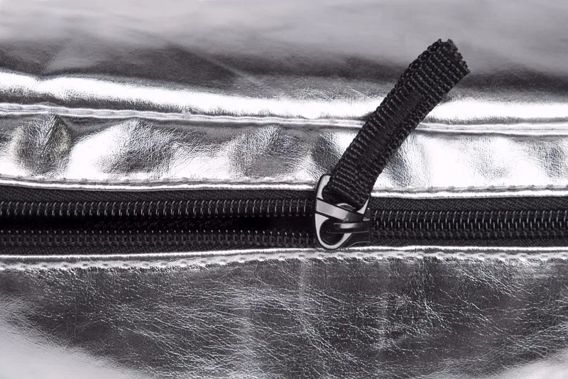 Solid Silver belt bag women leather bags PU cordura military waist bag bolsa cintura pouch fanny packs sac tour de taille
