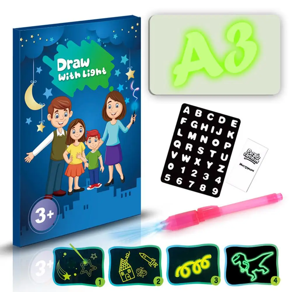 

Hot Sale Fluorescent Writing Board Portable Puzzle Drawing Toys Sketchpad Children Drawing Board Graffiti Fluorescent Board