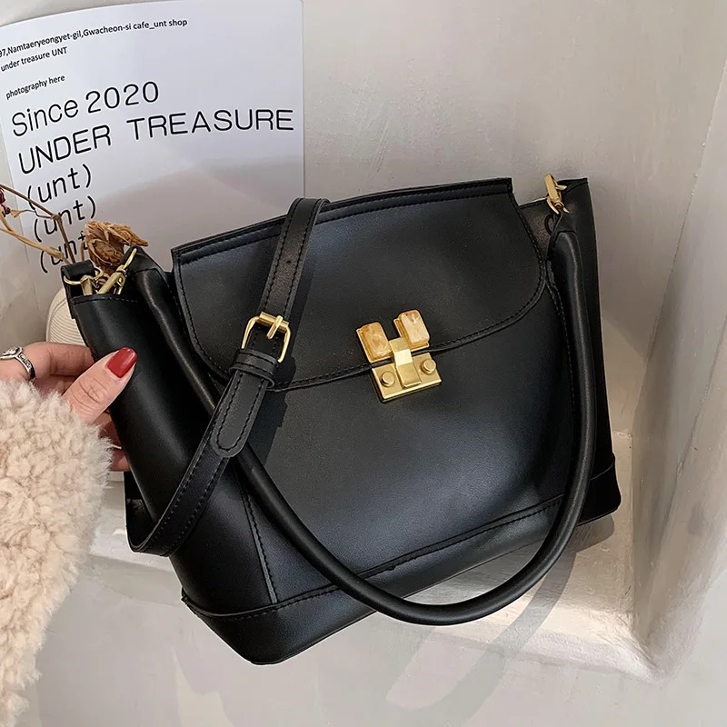 

VeryMe For Lady Large Capacity Bucket Pack Casual Solid Color Shoulder Women Bags Daily Shopping Female Handbag Sac A Main Femme