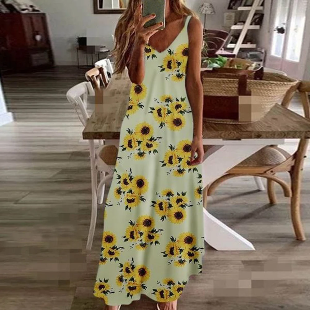 2020 летнее домашнее женское платье с принтом богемного размера плюс 5XL пляжное