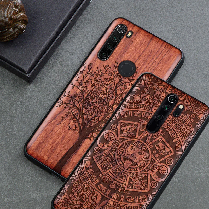 Резной деревянный чехол на заказ для Xiaomi redmi note 8 pro funda 7 K20 Pro защитный из