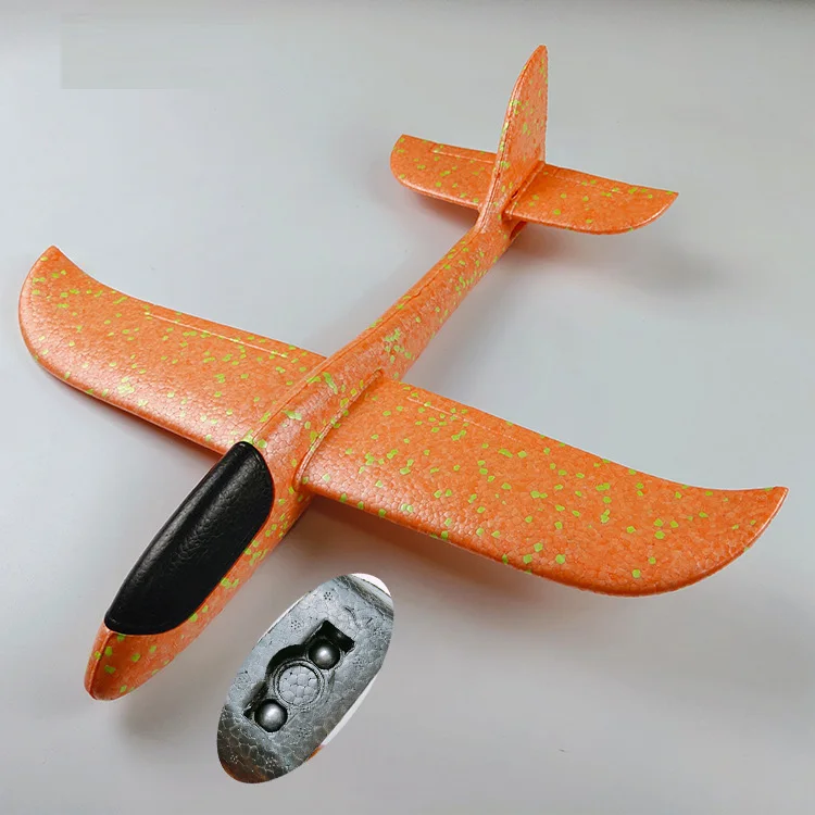 Orange-Not Lamp 48 см с лампой DIY ручной бросок Летающий планер самолеты пена модель аэроплана наполнители Летающий планер открытый Airline игрушки подарок для детей - Цвет: Orange-Not Lamp