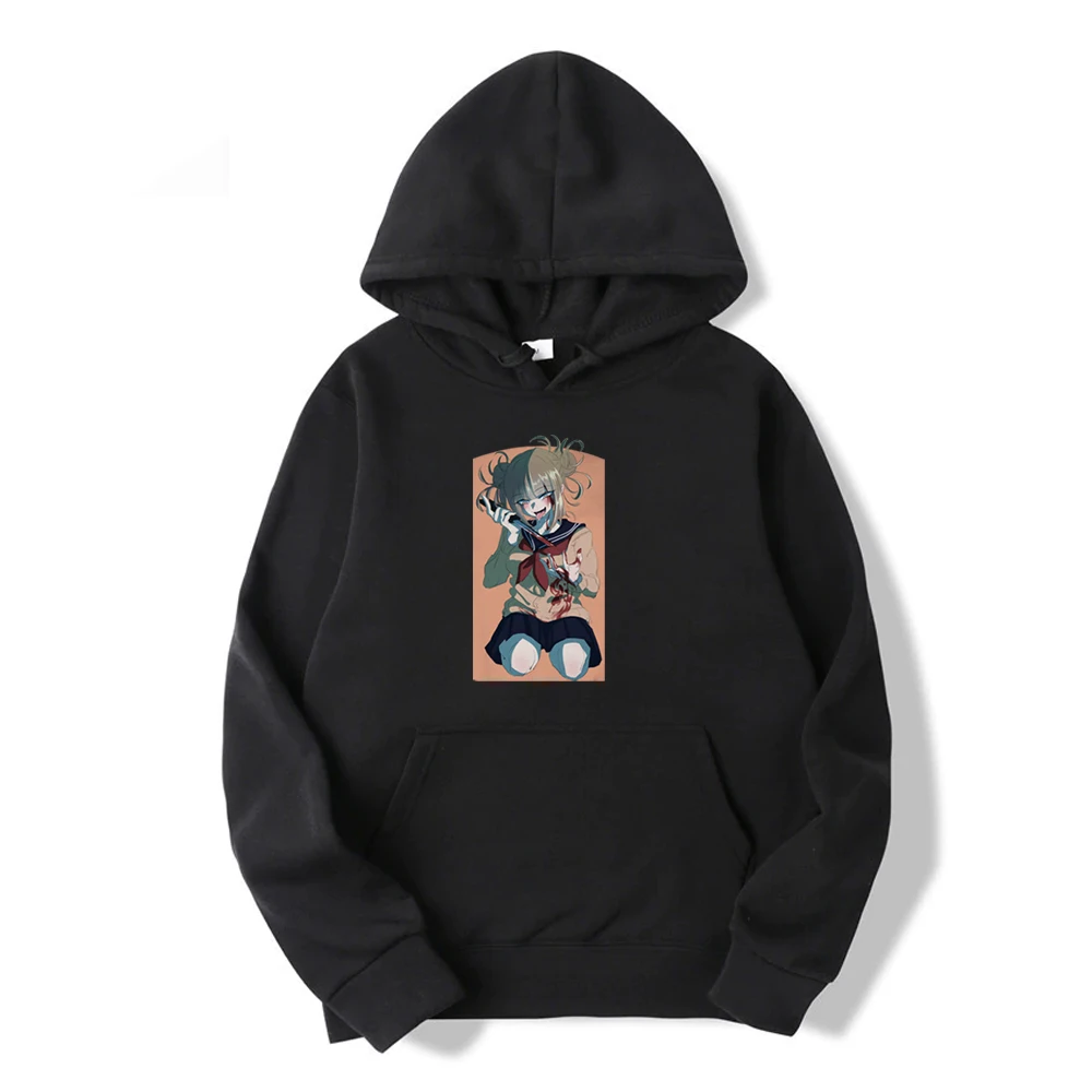 

2021 Autumn Men's Simple Fabrics My Hero Academia Himiko Toga Anime Hoodies Sweatshirts Harajuku Print Clothing Fitness Clothes