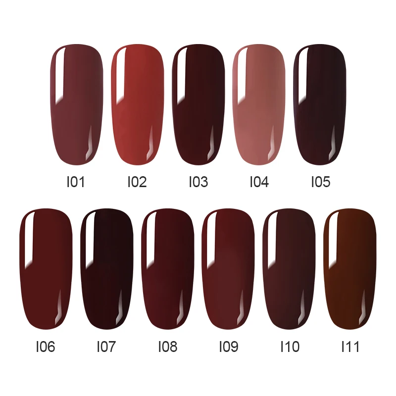 NEE JOLIE1 Bottle 8ml Caramel Series Gel Polish 11 Coffee Colors Soak Off UV Gel Varnish One-shot Color Nail Art Gel