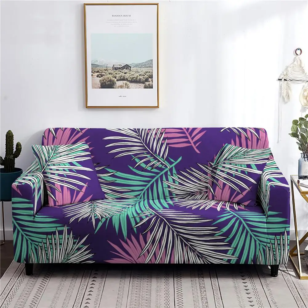 Чехол для дивана с тропическим листом хлопковый комплект эластичный чехол чехлы
