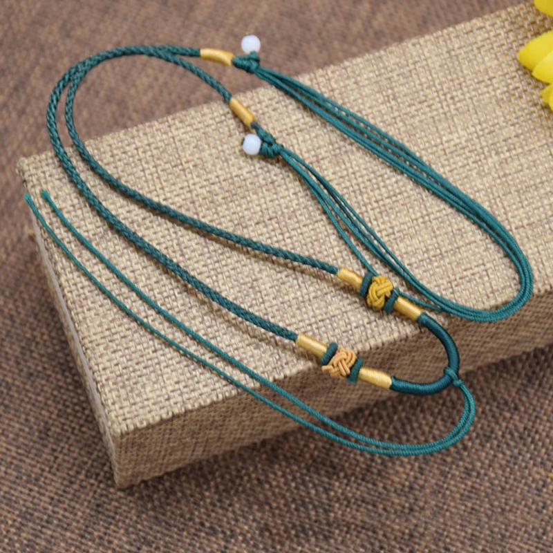 Новое хрустальное ожерелье с кулоном веревка ручной вязки Ожерелье Подвеска