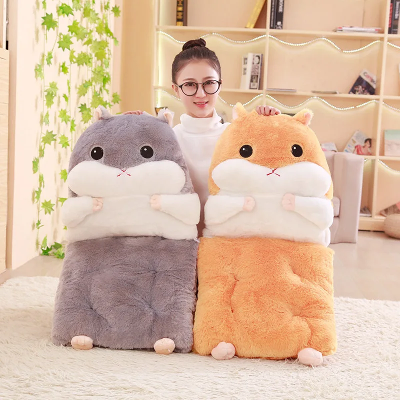 Большой размер милый мягкий толстый хомяк плюшевая теплая подушка с отверстиями