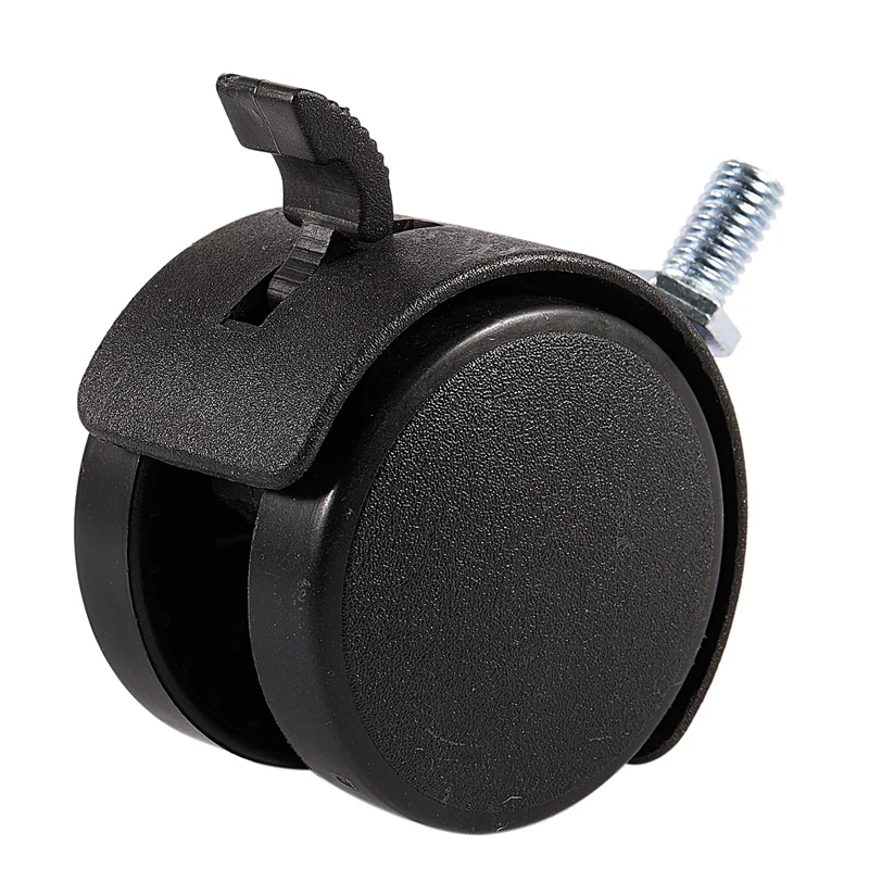 Furniture Swivel Locking Caster 8mm Screw Stem 2-inch Dia Wheel Black | Обустройство дома