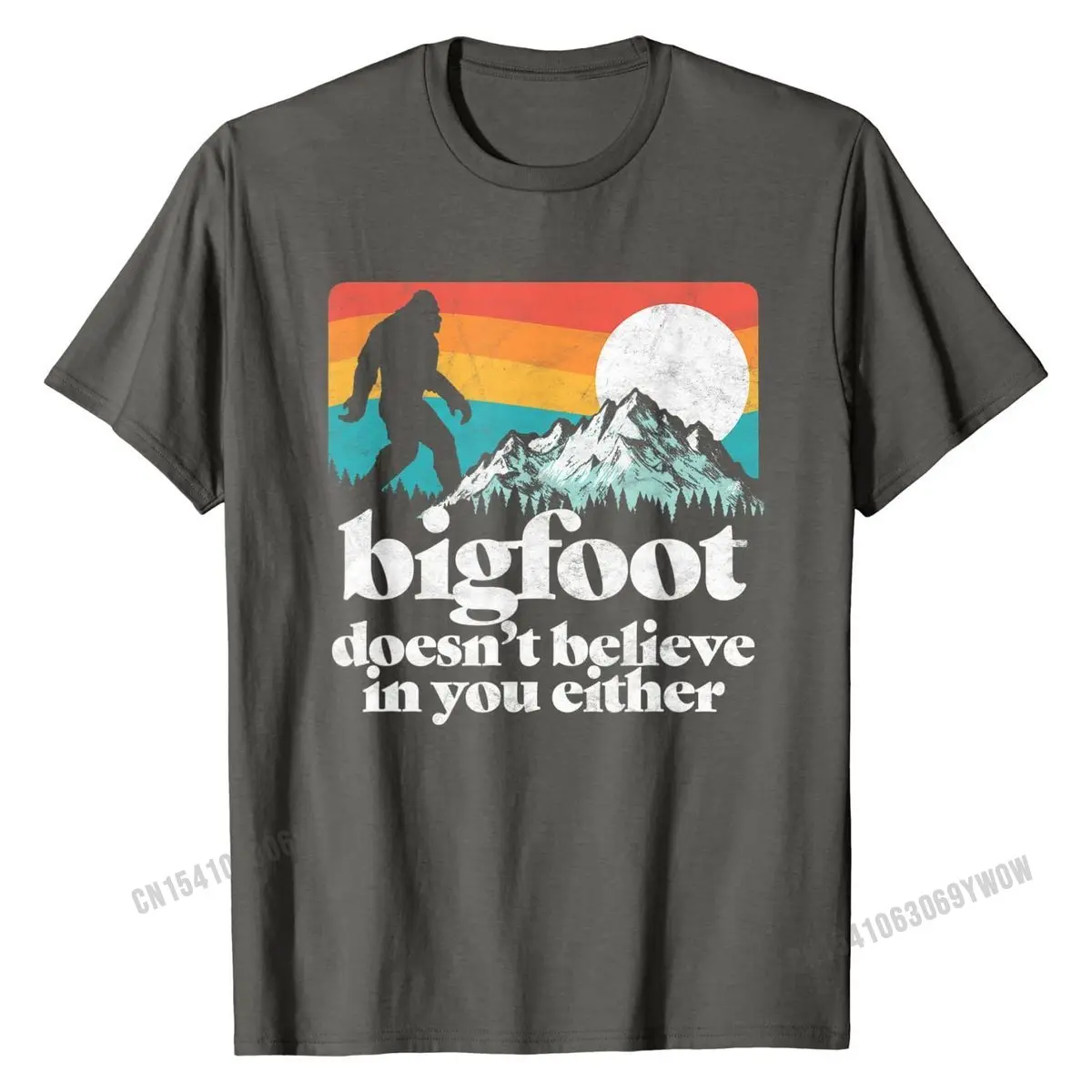 Bigfoot Doesn't Believe in You Either Funny Sasquatch Shirt Tops Group Cotton Student Top T-shirts Customized | Мужская одежда
