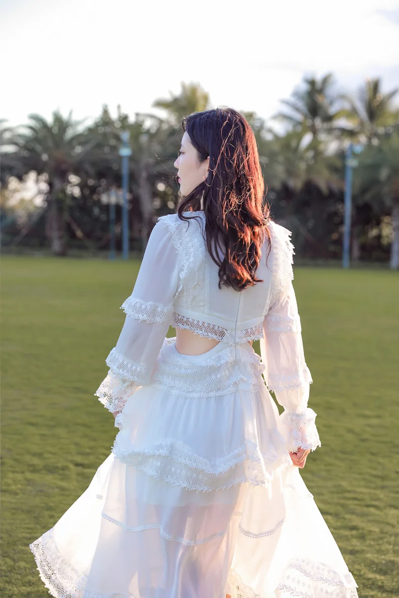 

Beach Skirt Long Skirt Female New Seaside Holiday Clothes Fairy Skirt Sexy Backless White Dress Spring And Summer