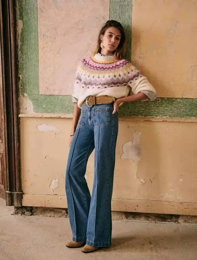 

2021 autumn and winter new sweater jacquard knitted warm pullover sweater