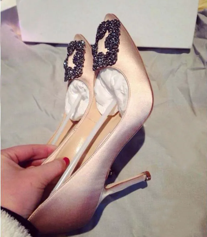 Blassics/брендовые туфли лодочки женские свадебные на высоком каблуке шелковые