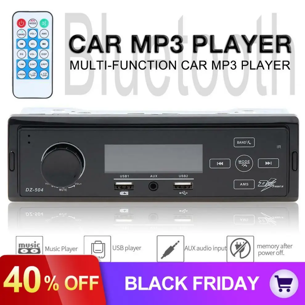 12 В Bluetooth Сенсорный экран автомобиля Радио MP3 плеер стерео аудио в тире Aux вход