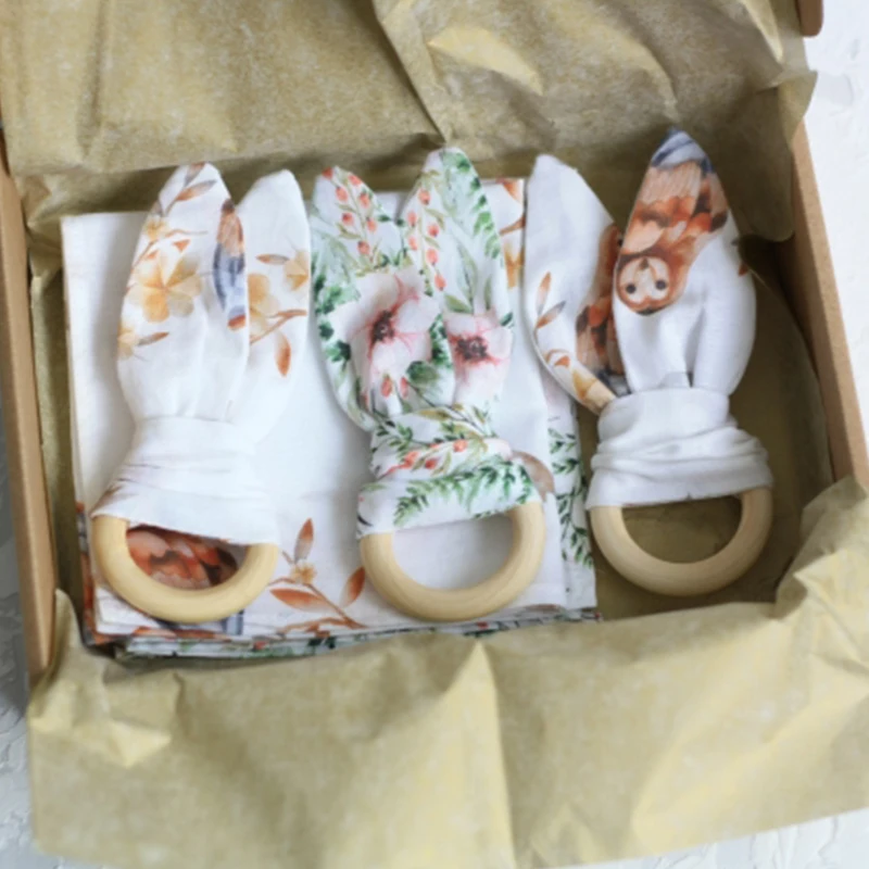 

5Pcs 5.5/6.5cm Natural Wood Rings Baby Teething Rings Infant Teether Kids Toy Wooden Beads For DIY Craft Gift Home Decoration