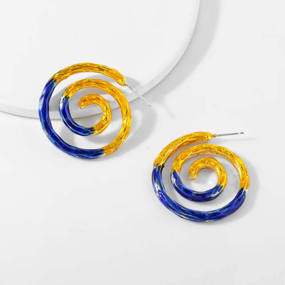 2019 новые преувеличенные круглые Спиральные серьги для женщин богемные