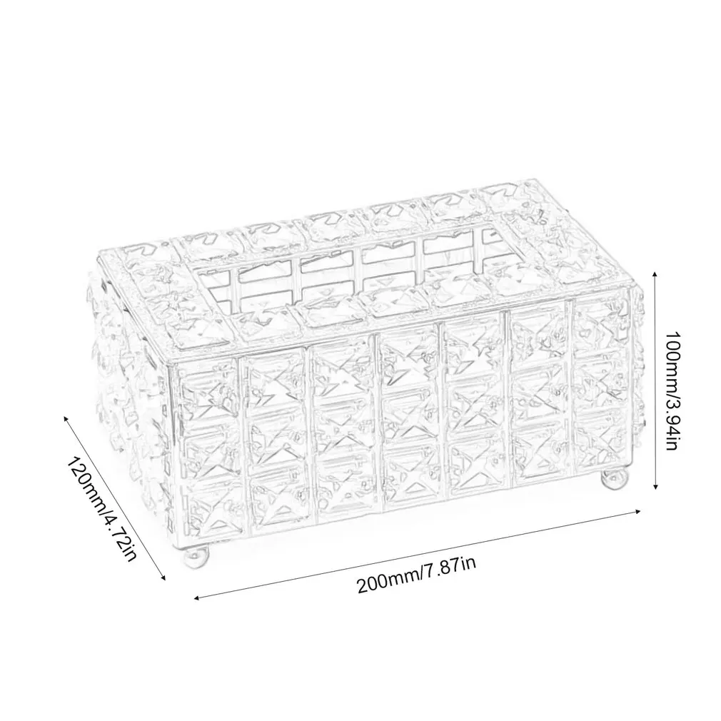 

Europe Style Luxury Crystal Glass Tissue Box Paper Towel Crystal Storage Box Living Room Tissuer Home Supplies