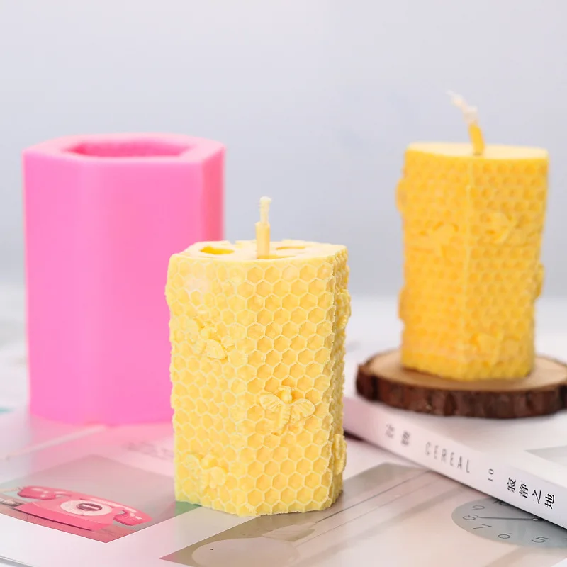 

Bee Honeycomb Candle DIY Silicone Mold Cake Fondant Chocolate Moulds Hives Beeswax Soap Plaster Handmade Making Supplies