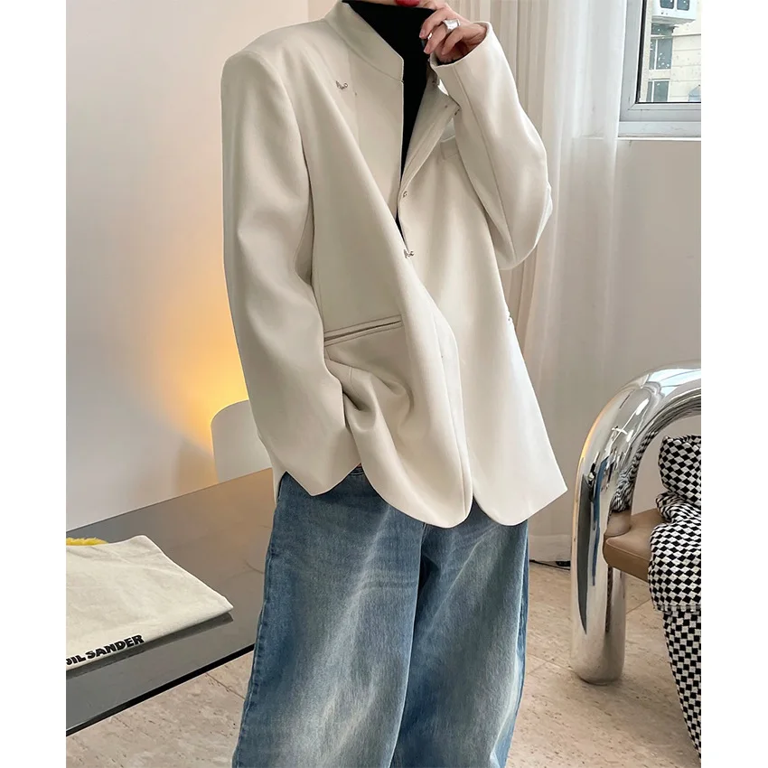 Женский блейзер с широкими плечами модный пиджак в китайском ретро-стиле