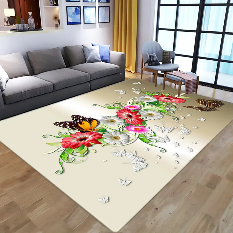 

New dream purple butterfly pattern carpet living room bedroom area carpet children's room play carpet---qqq