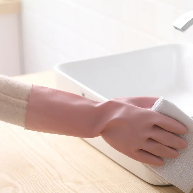 Перчатки для мытья посуды тонкие водонепроницаемые прочные резиновые латексные