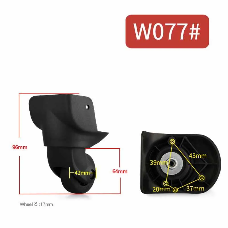 W077(2 Wheels)Black Чемодан на колесиках, дорожная сумка на колесиках, модная новинка, универсальный чемодан на колесиках, аксессуары, пароль, коробка для самолета, Универсальные ролики - Цвет: W077(2 Wheels)Black