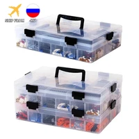 multi layer building blocks toys organizer box large capacity hand kids case tools plastic adjustable storage cans home supplies