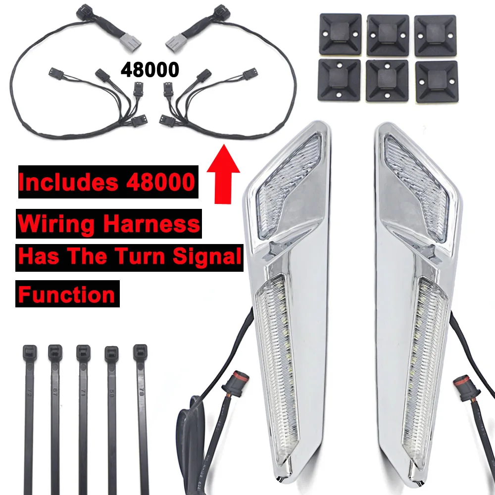 

Motorcycle Front Brake Fork Mounted NAV LED Lights in Chrome or Black For Honda Goldwing GL1800 F6B 2018-UP 2019 2020