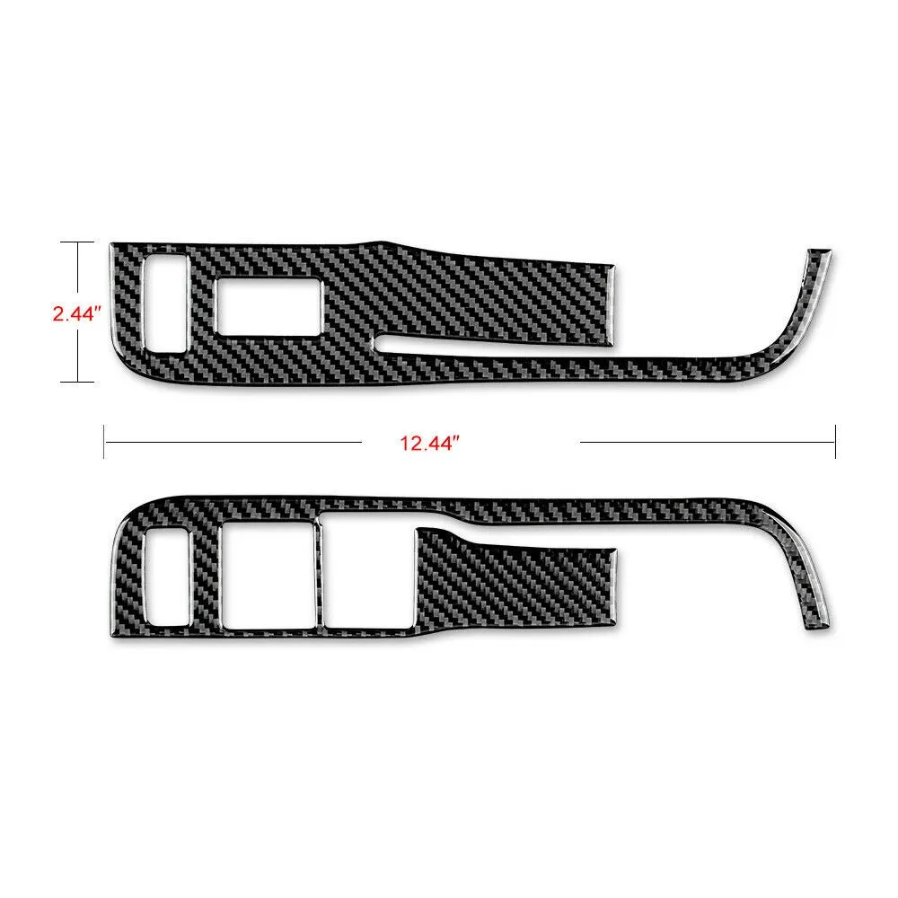 

2pcs Car Sticker Carbon Fiber Decor Window Control Switch Panel Quality Durable