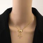 316L нержавеющая сталь модная Высококачественная Ювелирная 2-х слойный Бабочка циркон кисточкой Подвески цепочка колье и подвески для женщин