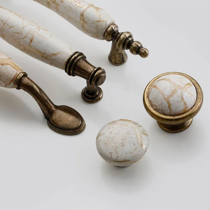 KK & FING античные бронзовые Мраморные линии ручка для ящика из цинкового сплава