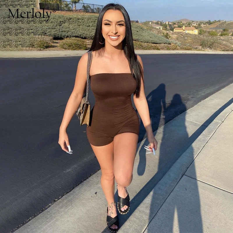 

Jumpsuit Women 2021 New Fashion Streetwear Sexy Leopard Print Playsuit Romper Off Shoulder Outfits