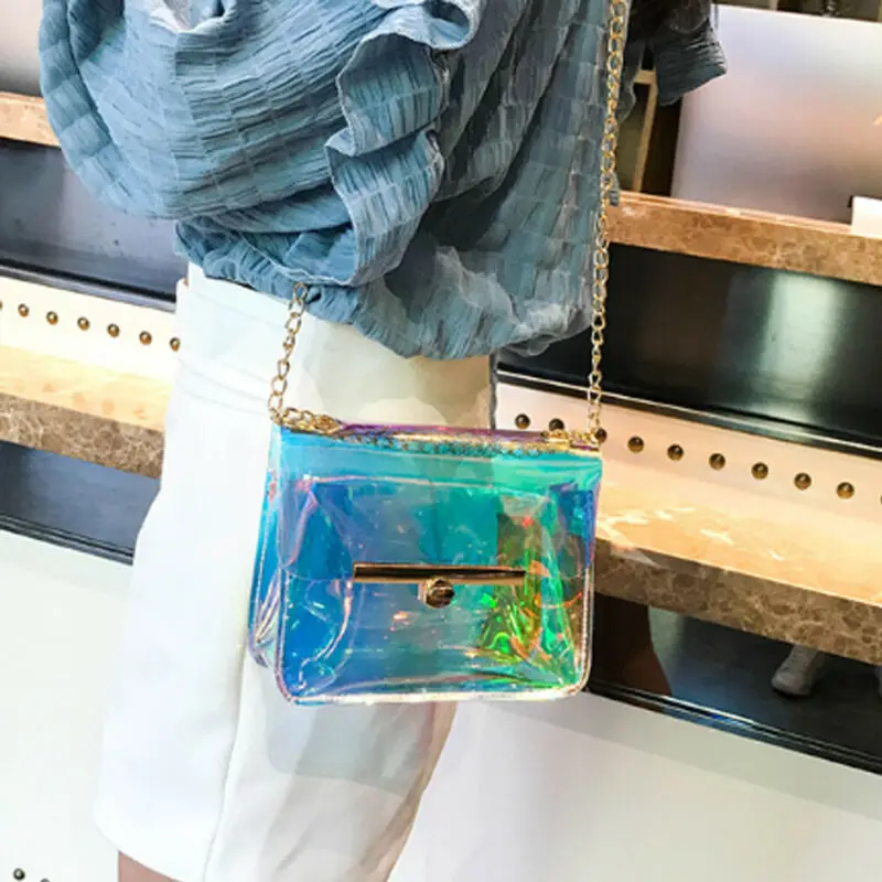 Сумки для женщин голографическая лазерная сумка прозрачная маленькая
