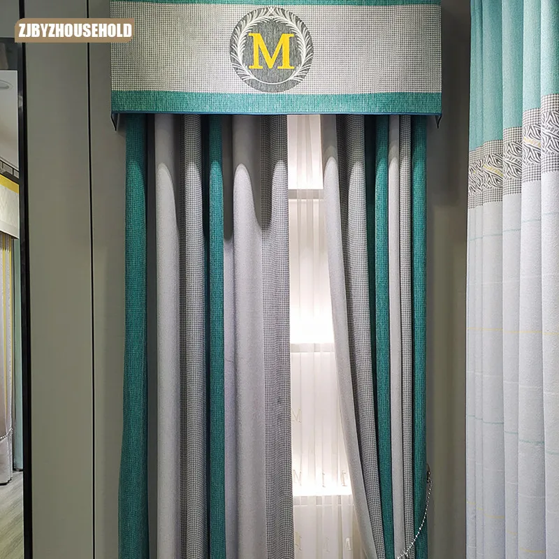 

New Thick Seamless Stiching Curtains Fabric for Living Room and Bedroom Modern Light Luxury High-end Curtain Fabric
