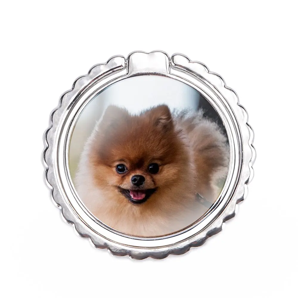 Кольцо-держатель для сотового телефона с изображением собаки померанского шпица