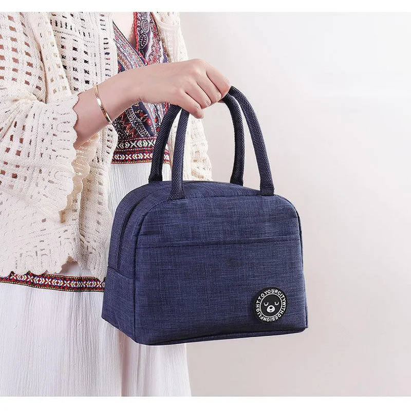 

1PCs Fresh Cooler Bags Waterproof Nylon Portable Zipper Thermal Oxford Lunch Bags For Women Convenient Lunch Box Tote Food Bags