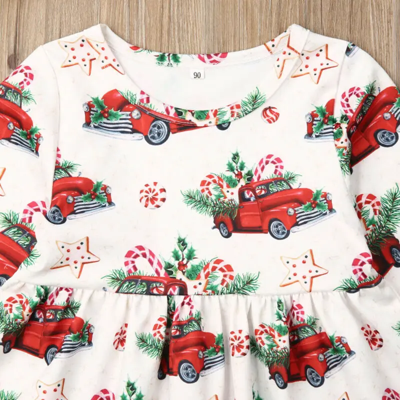 Новинка 2019 года детское хлопковое рождественское платье трапециевидной формы с