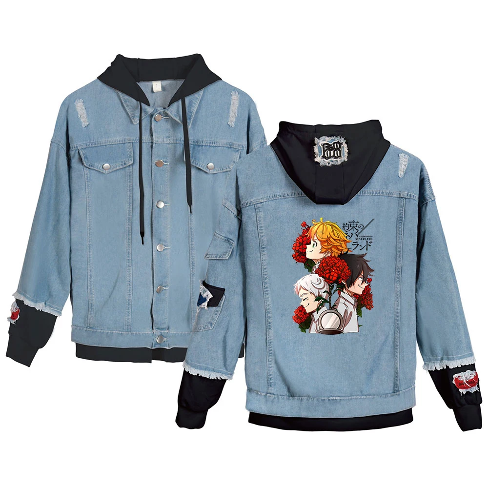 

New Japanese Anime Cartoon The Promised Neverland Baseball Jacket Women / Men Unisex Long Sleeves Hip Hop Spring Autumn Clothes