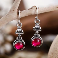 vintage moonstone pink stone earrings for women european and american fashion trendy earrings boho jewelry gift wholesale
