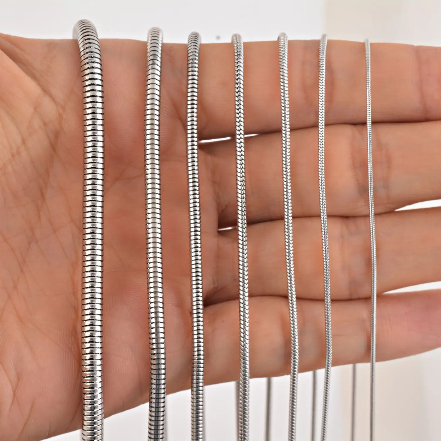 Цепочка со змеиным плетением из нержавеющей стали 0 9/1 2/1 5/2 мм | Украшения и